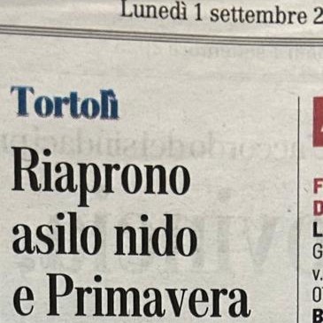 Tortolì. Riparte il servizio Asilo Nido e la Sezione Primavera di Arbatax.