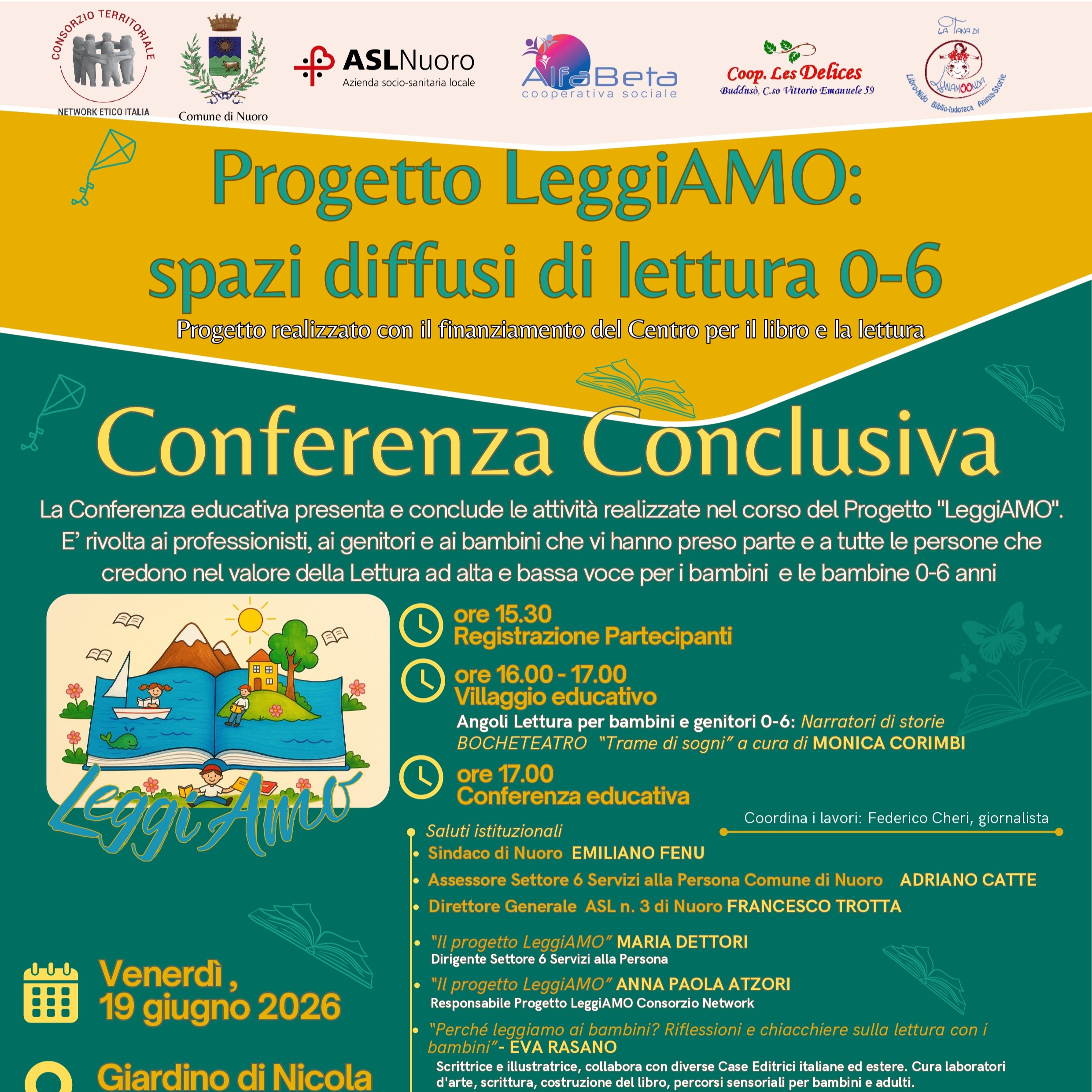 Nuoro. Evento conclusivo del progetto “LeggiAMO, spazi diffusi di lettura 0-6”